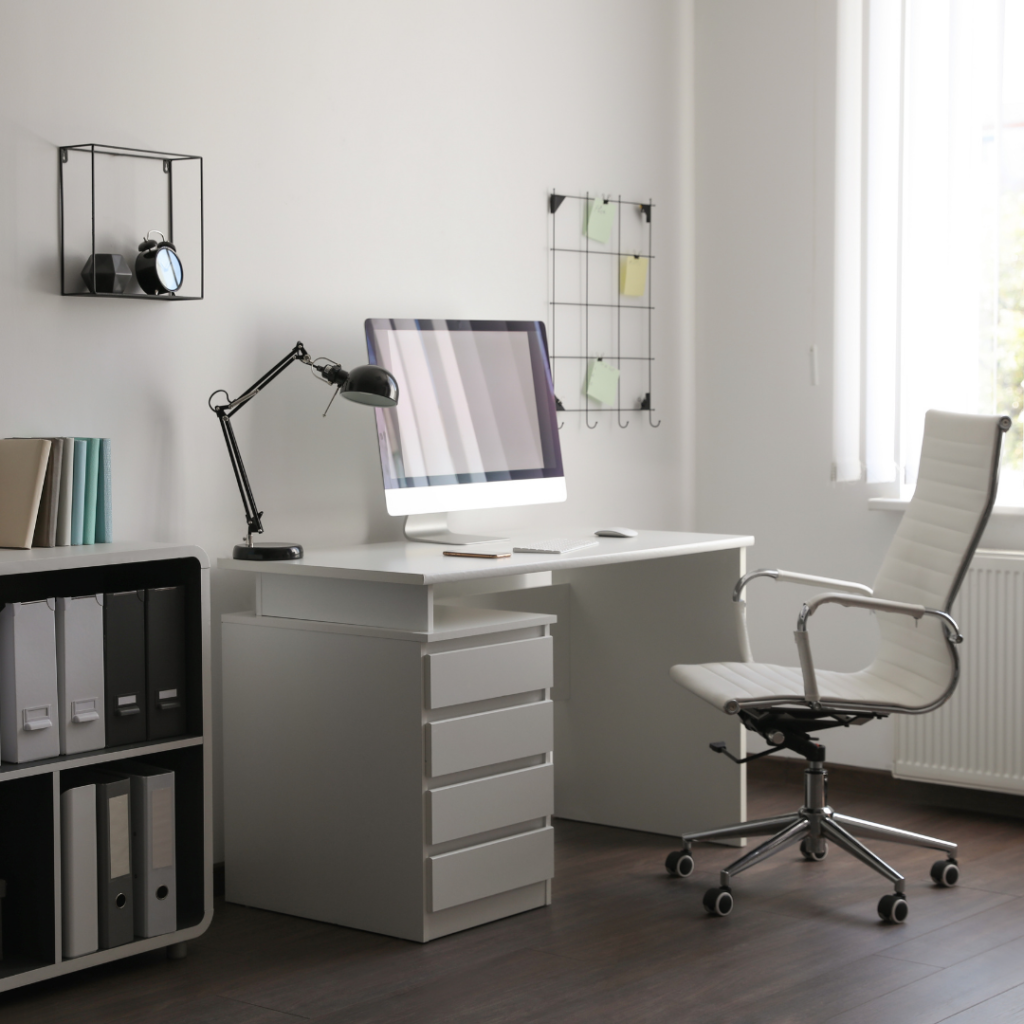 An organized office that's ready for you to work efficiently.   